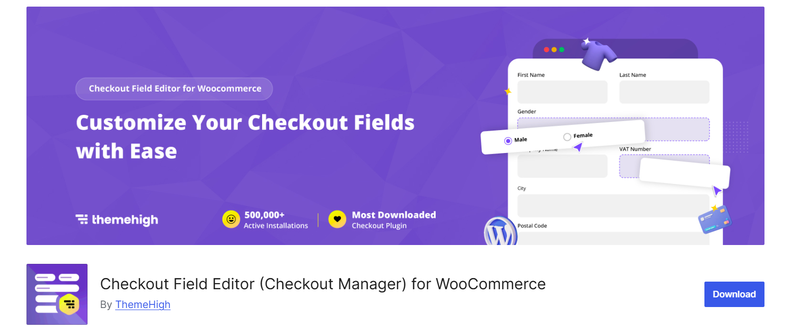 Checkout Field Editor for WooCommerce plugin