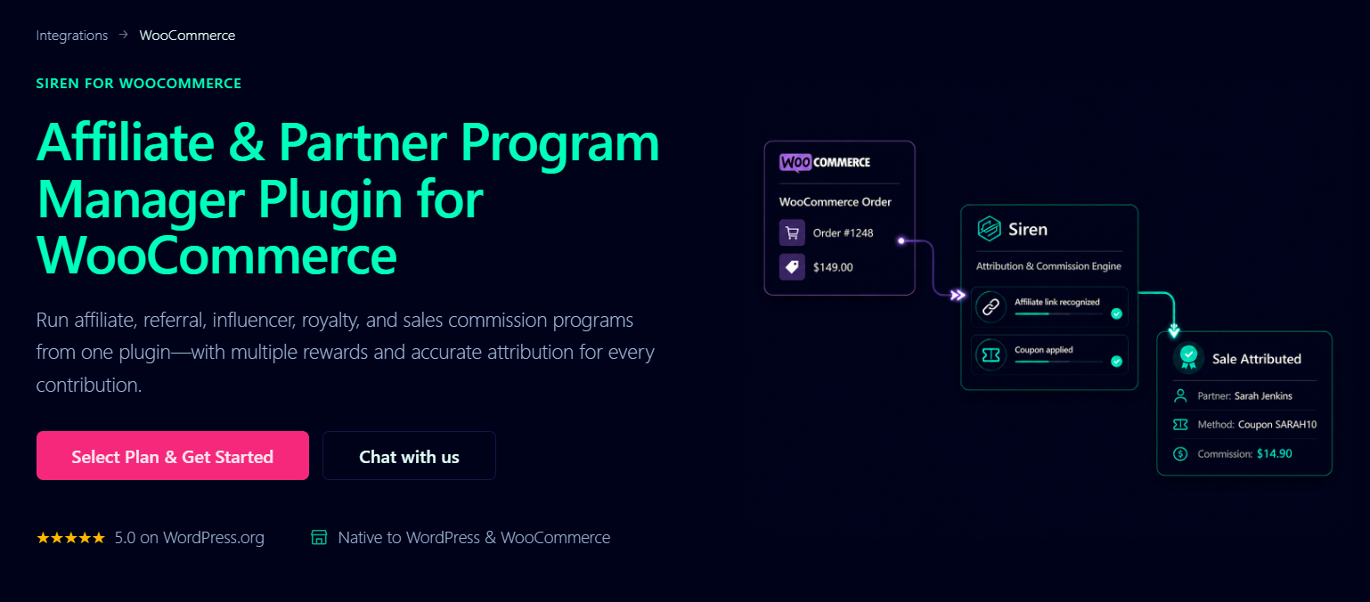 Siren affiliate and partner program manager for WooCommerce