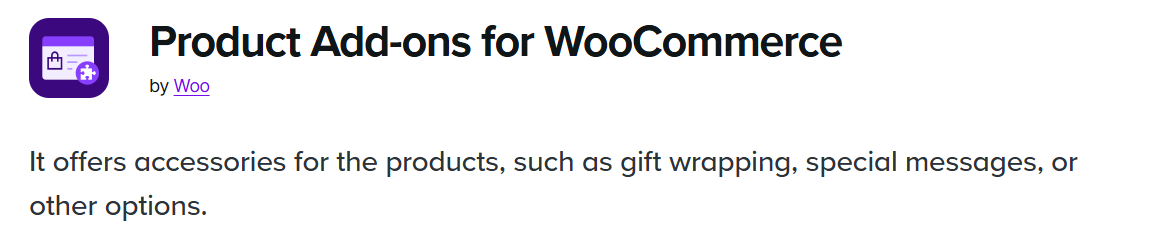 Product Add-Ons extension for WooCommerce