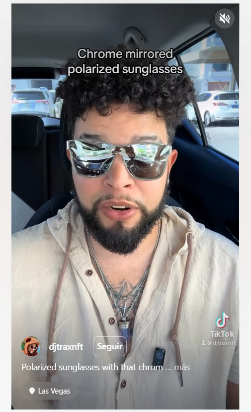 Creator showcasing Blenders Eyewear sunglasses in a short-form video