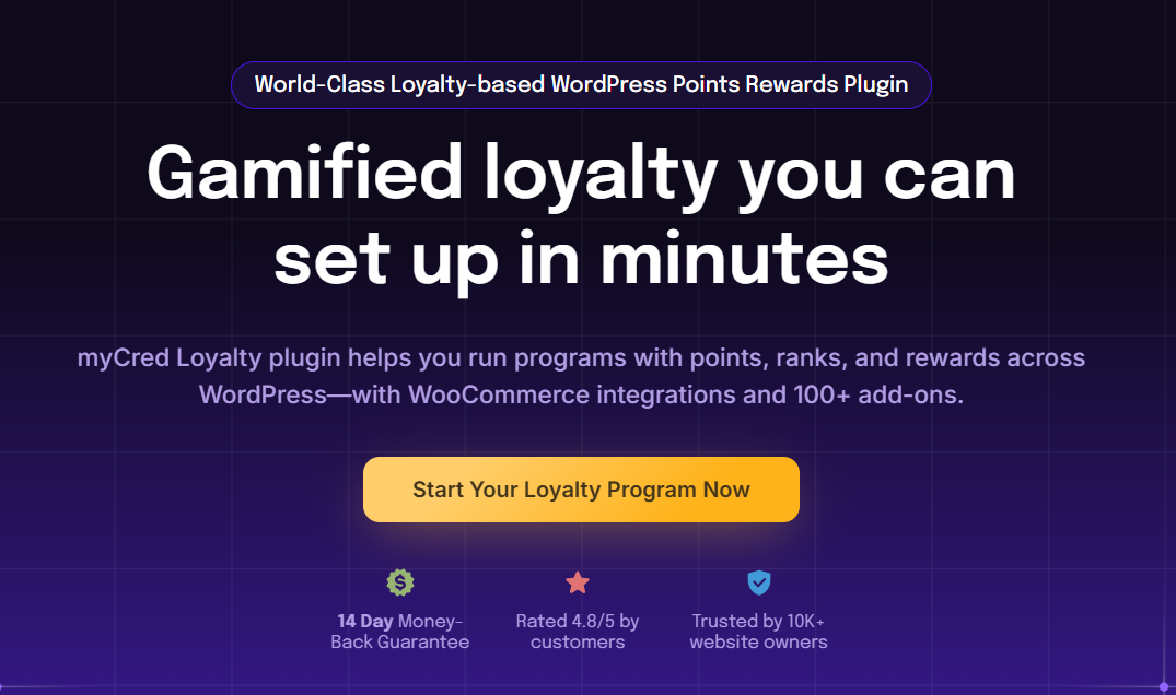 myCred WordPress points and loyalty plugin