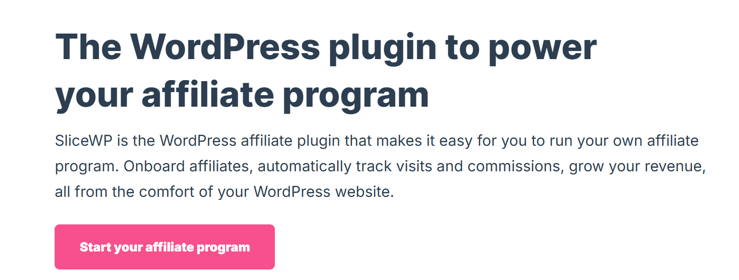 SliceWP affiliate plugin home page