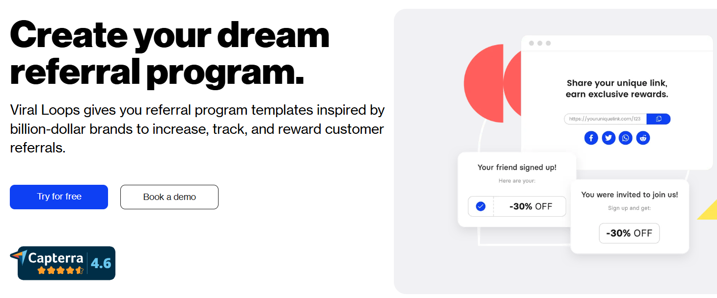 Viral Loops referral program templates and reward experience
