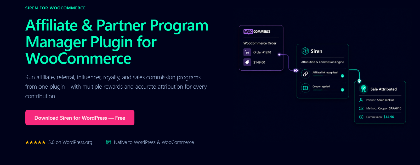 Siren WooCommerce referral program integration