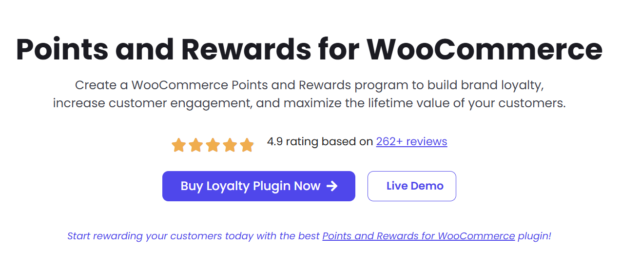 WPLoyalty points and rewards plugin for WooCommerce