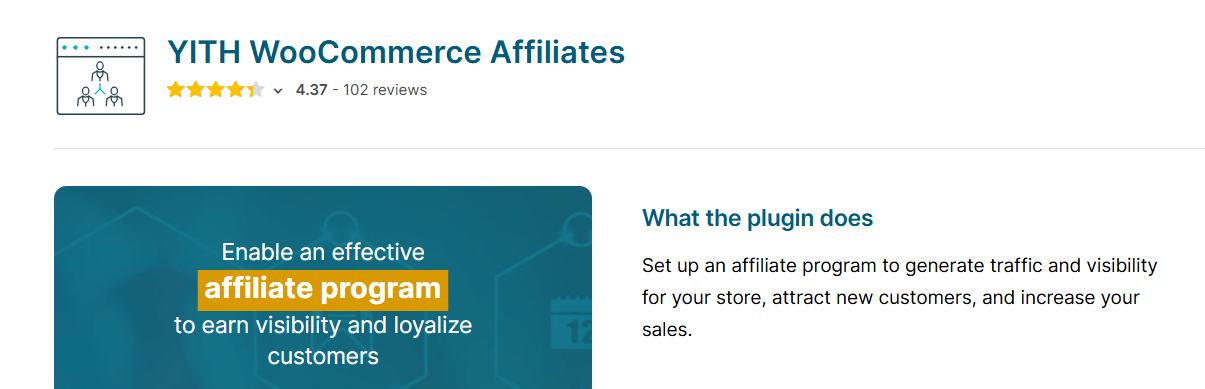 YITH WooCommerce Affiliates plugin page