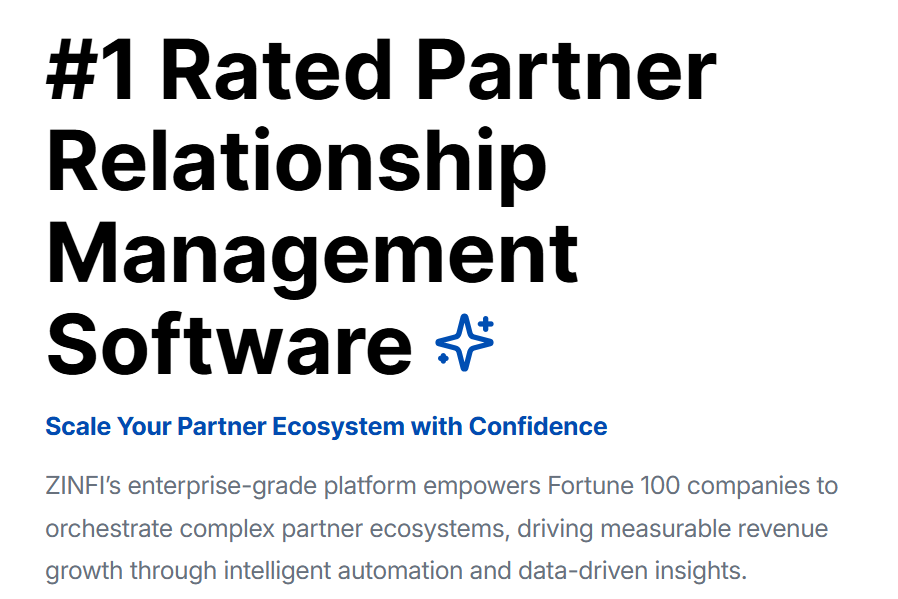 ZINFI unified partner management software homepage