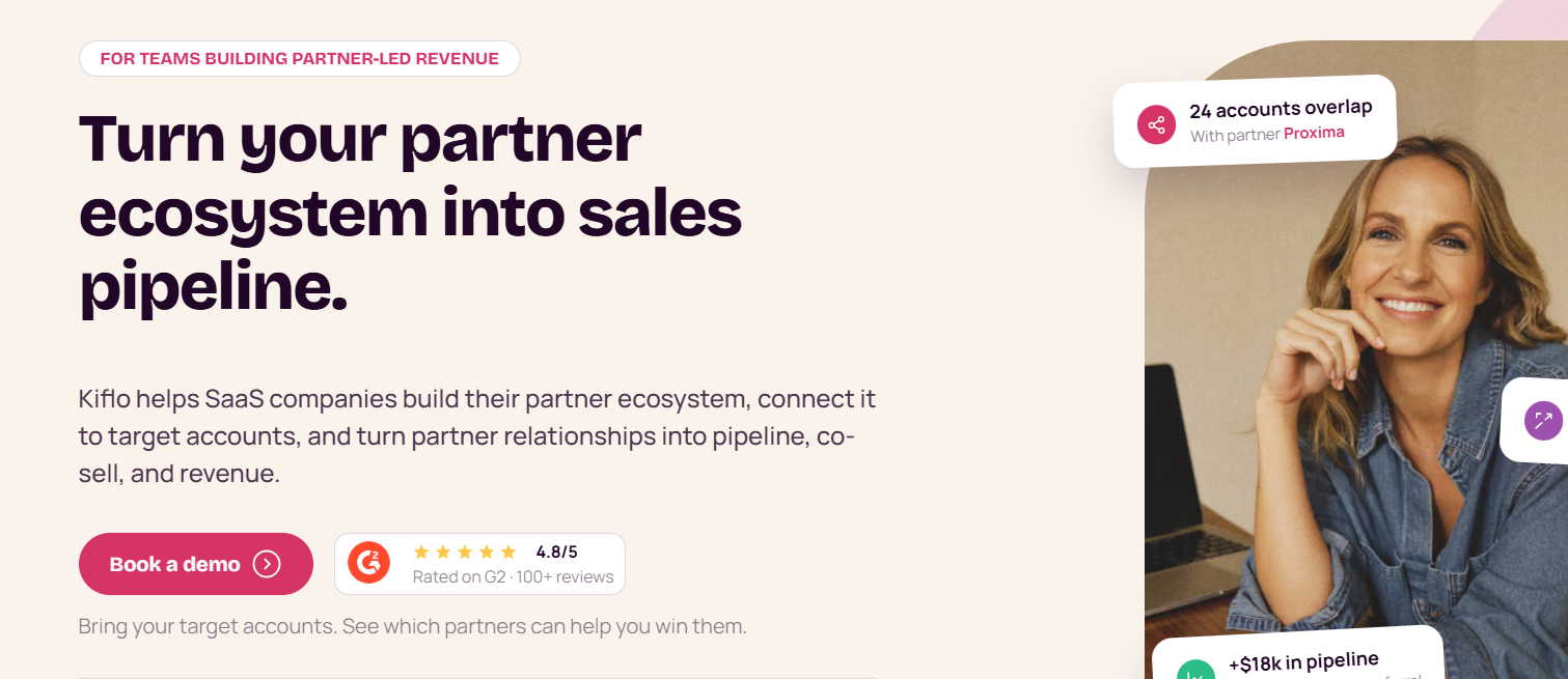 Kiflo B2B partner relationship management homepage