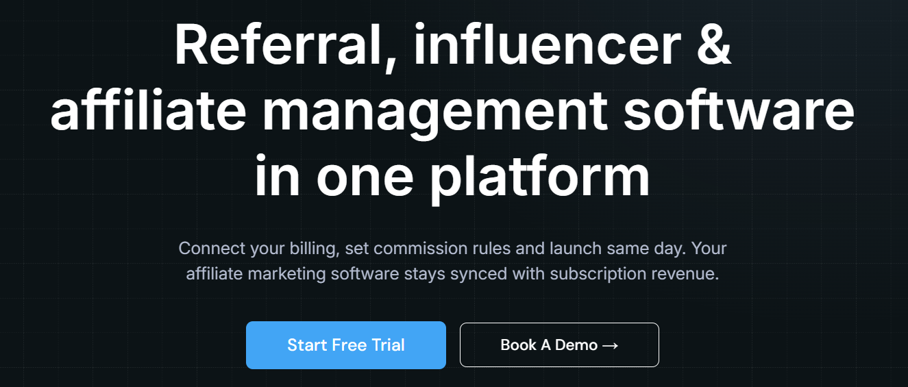 FirstPromoter referral, influencer, and affiliate management software homepage