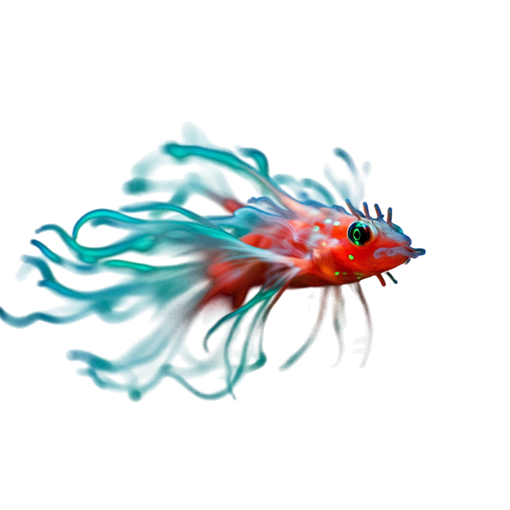 Bioluminescent sea creature illustration